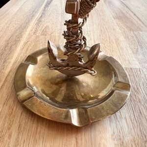 Vintage Brass Anchor Ashtray or Trinket Dish